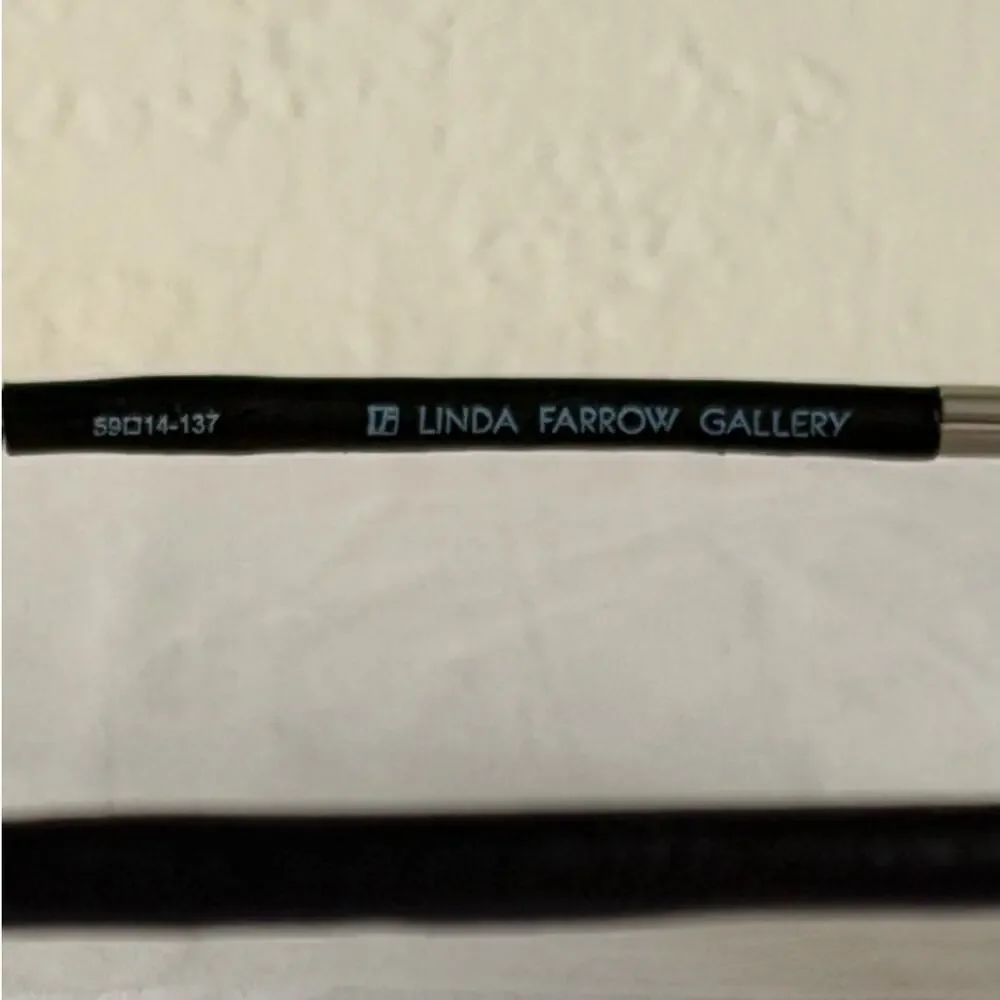 The Row x Linda Farrow Aviators ROW/80/2 Titanium Frame Black Leather Wrapped